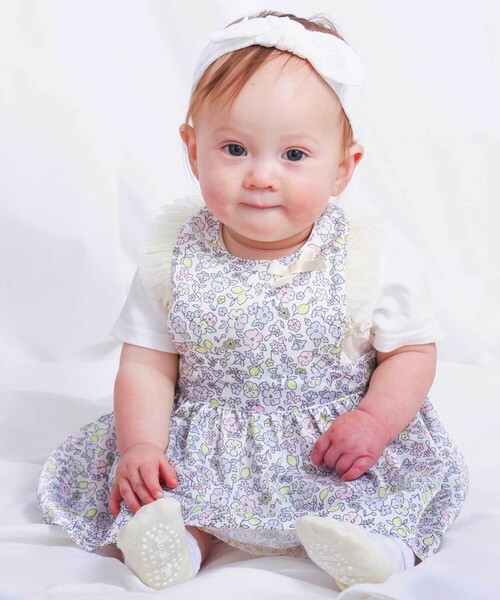 SLAP SLIP BABY（スラップスリップベビー）の「【お揃い】お花レモン柄リボン袖レースドレススタイベビー【専用ケース付き】（ベビーギフト・キッズ・パープル系その他/ピンク系その他・FREE）」の2枚目の写真