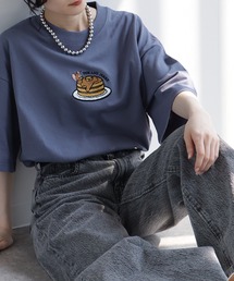 【Tom & Jerry/トム & ジェリー】ミニサガラ刺繍ハーフスリーブTシャツ