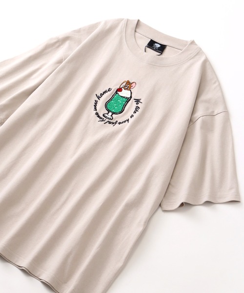 Tom＆Jerry（トムアンドジェリー）の「【Tom & Jerry/トム & ジェリー】ミニサガラ刺繍ハーフスリーブTシャツ（Tシャツ/カットソー・メンズ・オフホワイト/グレイッシュベージュ/ブルーグレー/スミクロ・M/L/LL）」の11枚目の写真