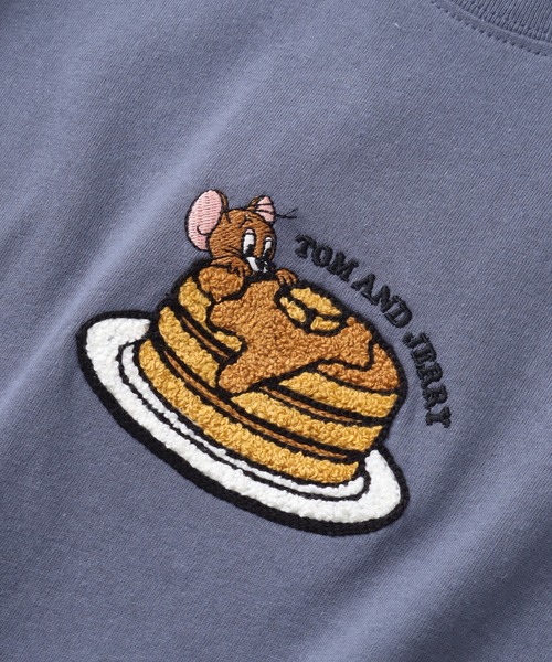 Tom＆Jerry（トムアンドジェリー）の「【Tom & Jerry/トム & ジェリー】ミニサガラ刺繍ハーフスリーブTシャツ（Tシャツ/カットソー・メンズ・オフホワイト/グレイッシュベージュ/ブルーグレー/スミクロ・M/L/LL）」の12枚目の写真