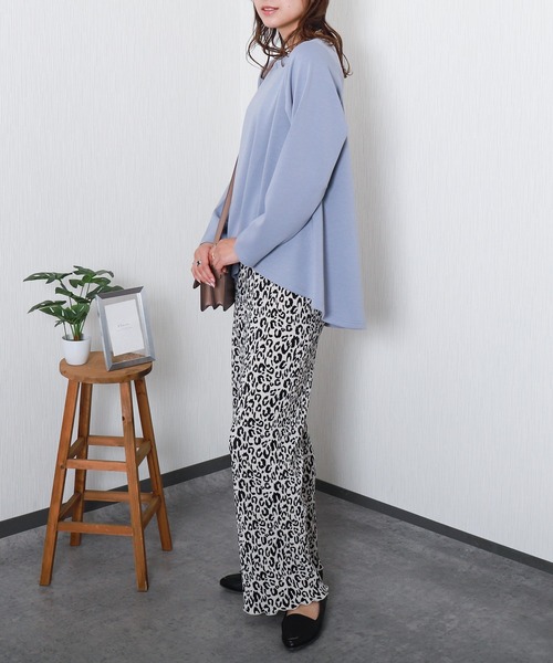 libelle more（リベル モア）の「<美脚>セミワイドパンツ プリーツパンツ【ヒョウ柄】（その他パンツ・レディース・ホワイト×ブラック/ブラック×ホワイト・M/L）」の18枚目の写真