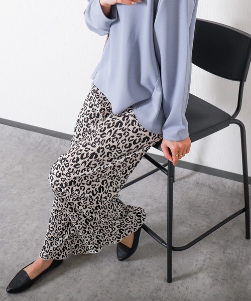 libelle more（リベル モア）の「<美脚>セミワイドパンツ プリーツパンツ【ヒョウ柄】（その他パンツ・レディース・ホワイト×ブラック/ブラック×ホワイト・M/L）」の16枚目の写真