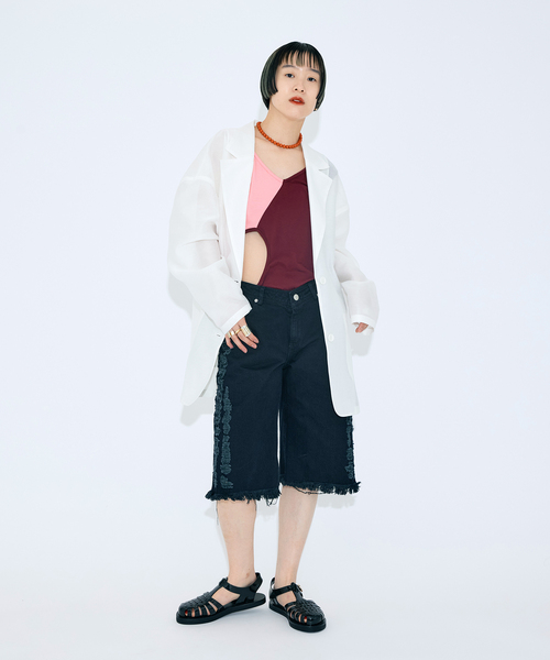 CITYSHOP(シティーショップ)の「KATHARINA DUBBICK 別注 DENIM SHORTS:デニムパンツ(デニムパンツ・レディース・ブラック・29/27)」の5枚目の写真