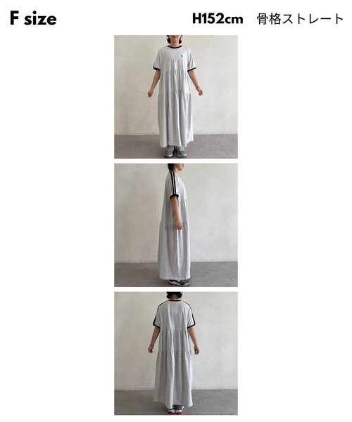 CPCM（シーピーシーエム）の「ティアードワンピース（ワンピース・レディース・オレンジ/ネイビー/グレー/チャコールグレー・FREE）」の6枚目の写真