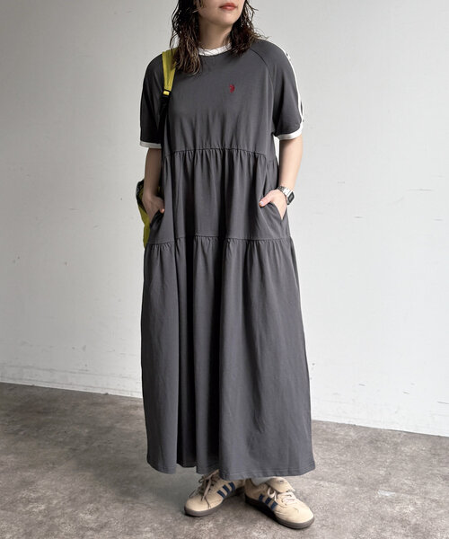 CPCM（シーピーシーエム）の「ティアードワンピース（ワンピース・レディース・オレンジ/ネイビー/グレー/チャコールグレー・FREE）」の12枚目の写真