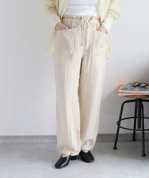 cepo（セポ）の「リネンミックスイージーワークパンツ（その他パンツ・レディース・ブラック/オフホワイト/オリーブ・S/M）」の7枚目の写真