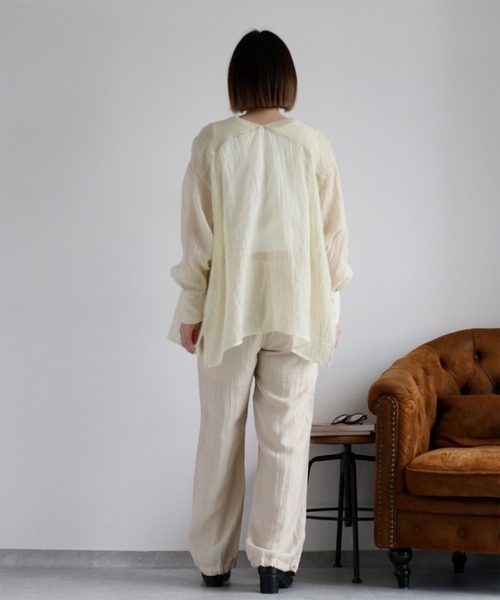 cepo（セポ）の「リネンミックスイージーワークパンツ（その他パンツ・レディース・ブラック/オフホワイト/オリーブ・S/M）」の4枚目の写真