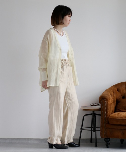 cepo（セポ）の「リネンミックスイージーワークパンツ（その他パンツ・レディース・ブラック/オフホワイト/オリーブ・S/M）」の5枚目の写真