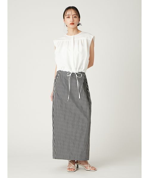 FRAY I.D（フレイアイディー）の「アシメタックタイトスカート（スカート・レディース・チェック/ホワイト/ブラック・0/1）」の13枚目の写真