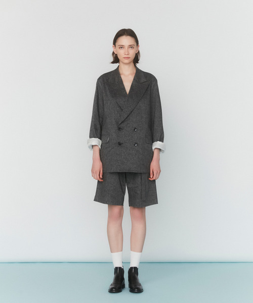 VICTIM（ヴィクティム）の「VICTIM ヴィクティム / LINEN BIG JACKET セットアップリネンビッグシルエットダブルテーラードジャケット / VTM-25-O-001（テーラードジャケット・メンズ・グレー/ブラウン/ブラック・1/2）」の18枚目の写真