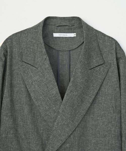 VICTIM（ヴィクティム）の「VICTIM ヴィクティム / LINEN BIG JACKET セットアップリネンビッグシルエットダブルテーラードジャケット / VTM-25-O-001（テーラードジャケット・メンズ・グレー/ブラウン/ブラック・1/2）」の12枚目の写真