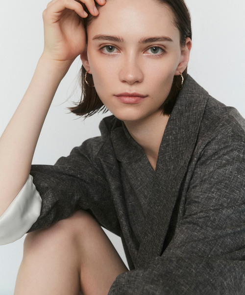 VICTIM（ヴィクティム）の「VICTIM ヴィクティム / LINEN BIG JACKET セットアップリネンビッグシルエットダブルテーラードジャケット / VTM-25-O-001（テーラードジャケット・メンズ・グレー/ブラウン/ブラック・1/2）」の8枚目の写真