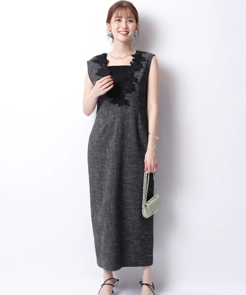 JUSGLITTY（ジャスグリッティー）の「レースVネックジャンスカ