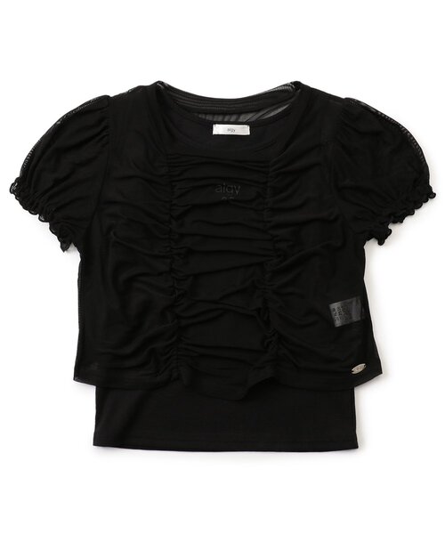 algy（アルジー）の「キャザーチュールT&タンクセット（その他トップス・キッズ・ブラック/サックスブルー/ピンク・XX-SMALL/X-SMALL/MEDIUM/SMALL）」の2枚目の写真