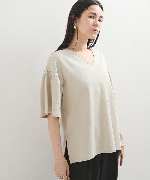 le cercle ADAM ET ROPE'(ルセルクルアダムエロペ)の「【UVケア】袖ボリュームTシャツ(Tシャツ/カットソー・レディース・グレー系その他/ネイビー/グリーン系その他2・FREE)」の1枚目の写真