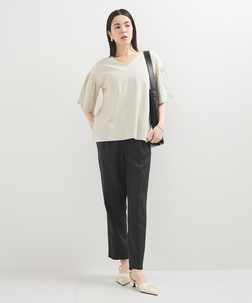 le cercle ADAM ET ROPE'(ルセルクルアダムエロペ)の「【UVケア】袖ボリュームTシャツ(Tシャツ/カットソー・レディース・グレー系その他/ネイビー/グリーン系その他2・FREE)」の4枚目の写真