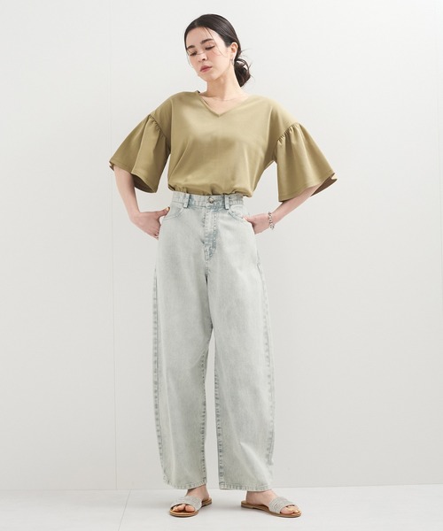 le cercle ADAM ET ROPE'(ルセルクルアダムエロペ)の「【UVケア】袖ボリュームTシャツ(Tシャツ/カットソー・レディース・グレー系その他/ネイビー/グリーン系その他2・FREE)」の6枚目の写真