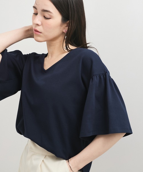 le cercle ADAM ET ROPE'(ルセルクルアダムエロペ)の「【UVケア】袖ボリュームTシャツ(Tシャツ/カットソー・レディース・グレー系その他/ネイビー/グリーン系その他2・FREE)」の11枚目の写真