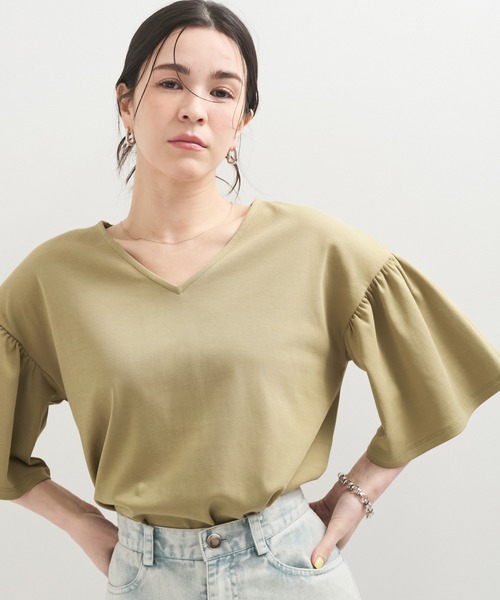 le cercle ADAM ET ROPE'(ルセルクルアダムエロペ)の「【UVケア】袖ボリュームTシャツ(Tシャツ/カットソー・レディース・グレー系その他/ネイビー/グリーン系その他2・FREE)」の12枚目の写真