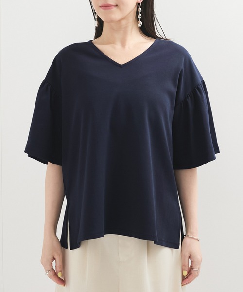 le cercle ADAM ET ROPE'(ルセルクルアダムエロペ)の「【UVケア】袖ボリュームTシャツ(Tシャツ/カットソー・レディース・グレー系その他/ネイビー/グリーン系その他2・FREE)」の14枚目の写真
