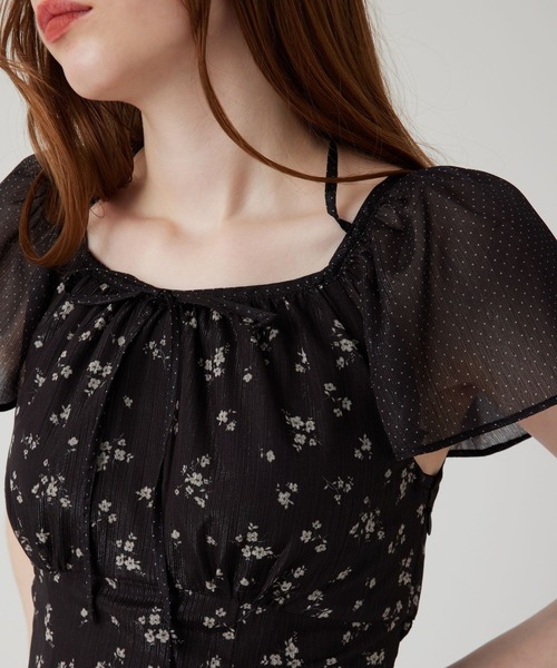 ME COUTURE（ミークチュール）の「ドットフルールMIXドレス（ワンピース・レディース・ブラック/アイボリー/ピンク・FREE）」の6枚目の写真