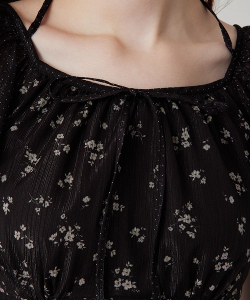 ME COUTURE（ミークチュール）の「ドットフルールMIXドレス（ワンピース・レディース・ブラック/アイボリー/ピンク・FREE）」の7枚目の写真