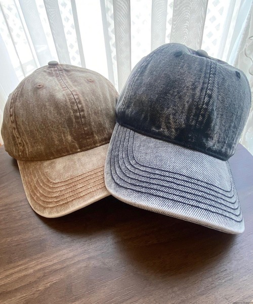 VIBGYOR（ヴィブジョー）の「pur chouchou/ケミカルウォッシュ デニム キャップ P4292（キャップ・レディース・グリーン/ピンク/ベビーピンク/ブラック/その他2/その他1・FREE）」の7枚目の写真