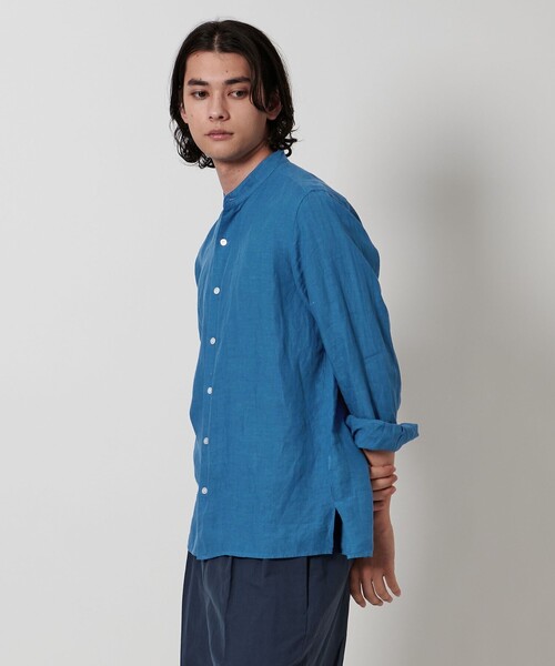 UNITED ARROWS（ユナイテッドアローズ）の「LIBECO バンドカラーシャツ（シャツ/ブラウス・メンズ・ナチュラル/ブラック/コバルトブルー/オレンジ・S/M/L/XL）」の5枚目の写真