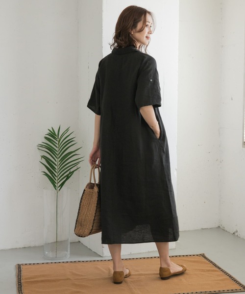 ドアーズ　リネン半袖シャツワンピース URBAN RESEARCH DOORS（アーバンリサーチドアーズ）の「リネン