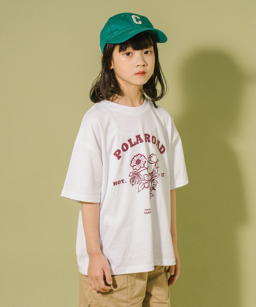 URBAN CHERRY(アーバンチェリー)の「【POLAROAD/ポーラロード】ステッチフラワーロゴオーバーサイズTシャツ(Tシャツ/カットソー・キッズ・ブラック/グリーン/ホワイト・150cm/140cm/120cm/160cm/130cm)」の20枚目の写真
