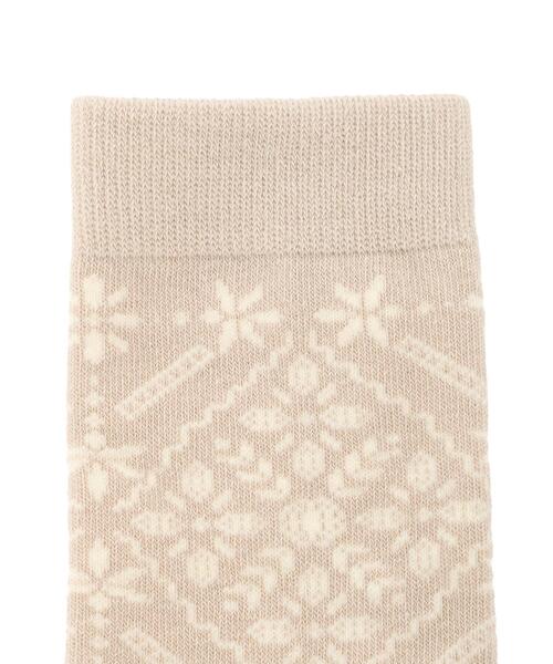 Samansa Mos2（サマンサ モスモス）の「レース柄ソックス（ソックス/靴下・レディース・チャコールグレー/ベージュ・F）」の4枚目の写真