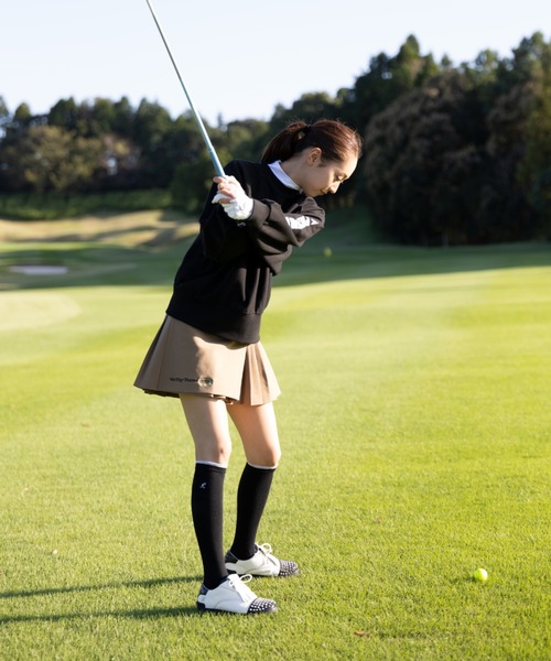 BENCH AT THE GREENE GOLF（ベンチアットザグリーンゴルフ）の「BENCH AT THE GREENE GOLF / レディースゴルフ プリーツスカート（スカート・レディース・ネイビー/ベージュ・SMALL/MEDIUM/X-SMALL）」の13枚目の写真