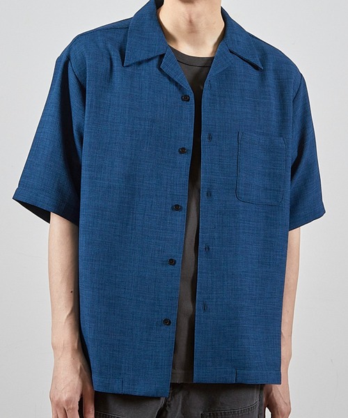 RATTLE TRAP（ラトルトラップ）の「ワッフルカチオンオープンカラー半袖シャツ（シャツ/ブラウス・メンズ・ネイビー/ダークブルー・L/M）」の2枚目の写真