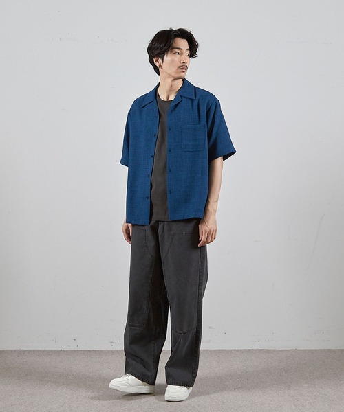 RATTLE TRAP（ラトルトラップ）の「ワッフルカチオンオープンカラー半袖シャツ（シャツ/ブラウス・メンズ・ネイビー/ダークブルー・L/M）」の16枚目の写真