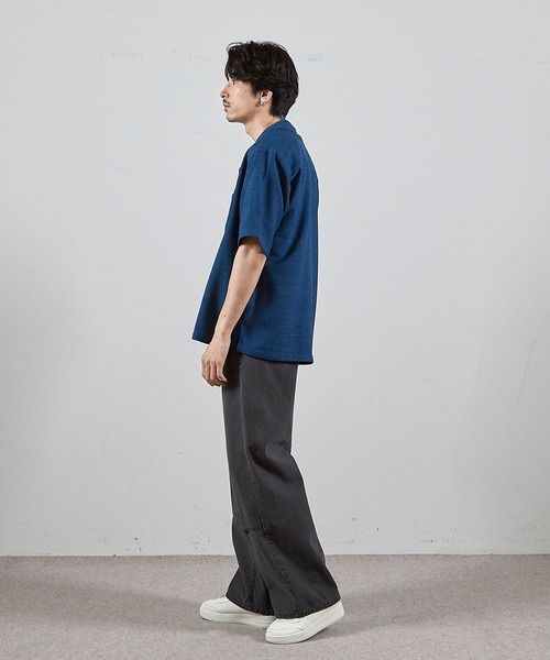 RATTLE TRAP（ラトルトラップ）の「ワッフルカチオンオープンカラー半袖シャツ（シャツ/ブラウス・メンズ・ネイビー/ダークブルー・L/M）」の17枚目の写真