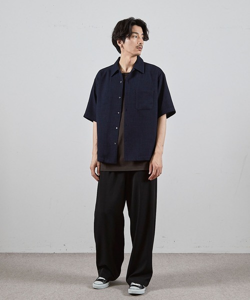 RATTLE TRAP（ラトルトラップ）の「ワッフルカチオンオープンカラー半袖シャツ（シャツ/ブラウス・メンズ・ネイビー/ダークブルー・L/M）」の5枚目の写真