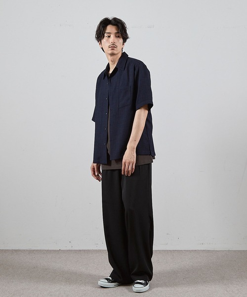 RATTLE TRAP（ラトルトラップ）の「ワッフルカチオンオープンカラー半袖シャツ（シャツ/ブラウス・メンズ・ネイビー/ダークブルー・L/M）」の6枚目の写真