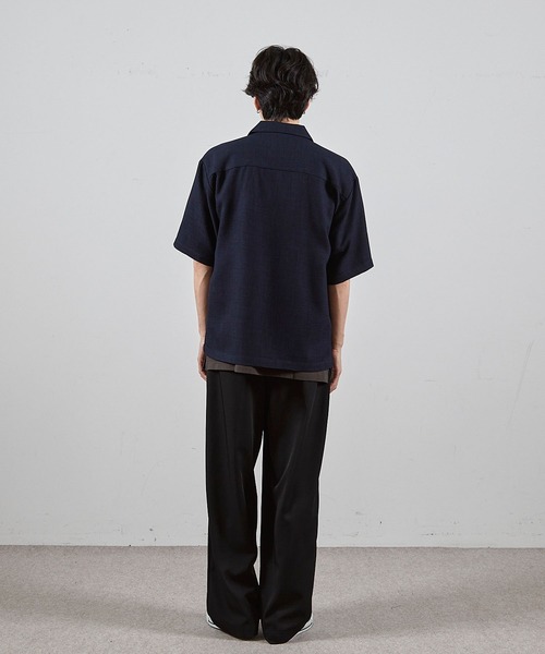 RATTLE TRAP（ラトルトラップ）の「ワッフルカチオンオープンカラー半袖シャツ（シャツ/ブラウス・メンズ・ネイビー/ダークブルー・L/M）」の8枚目の写真