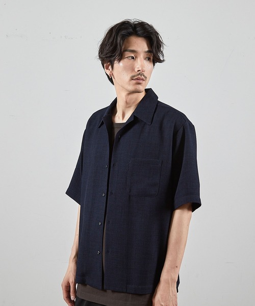 RATTLE TRAP（ラトルトラップ）の「ワッフルカチオンオープンカラー半袖シャツ（シャツ/ブラウス・メンズ・ネイビー/ダークブルー・L/M）」の10枚目の写真