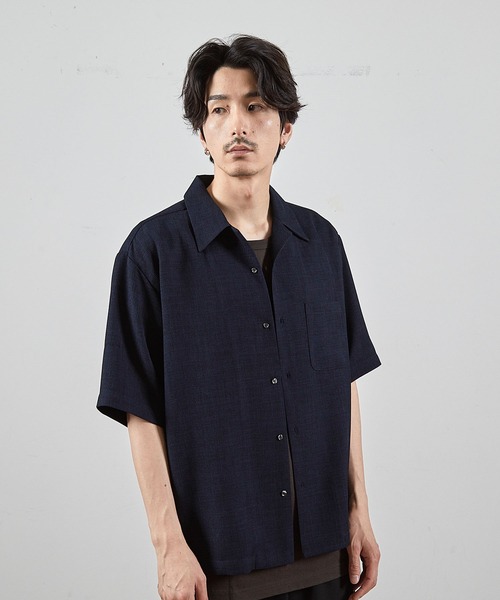 RATTLE TRAP（ラトルトラップ）の「ワッフルカチオンオープンカラー半袖シャツ（シャツ/ブラウス・メンズ・ネイビー/ダークブルー・L/M）」の11枚目の写真