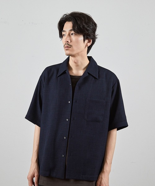 RATTLE TRAP（ラトルトラップ）の「ワッフルカチオンオープンカラー半袖シャツ（シャツ/ブラウス・メンズ・ネイビー/ダークブルー・L/M）」の9枚目の写真