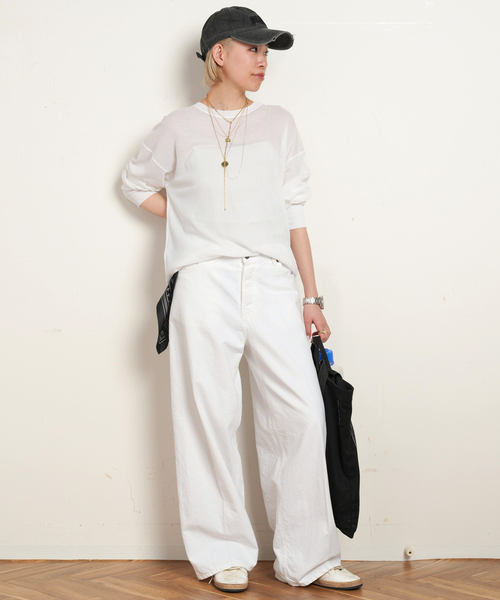 EVERYDAY I LIKE.（エヴリディアイライク）の「* New シアーワッフルTシャツ（Tシャツ/カットソー・レディース・ブラック/ホワイト・FREE）」の16枚目の写真