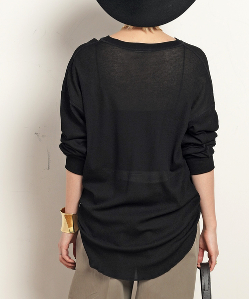 EVERYDAY I LIKE.（エヴリディアイライク）の「* New シアーワッフルTシャツ（Tシャツ/カットソー・レディース・ブラック/ホワイト・FREE）」の21枚目の写真