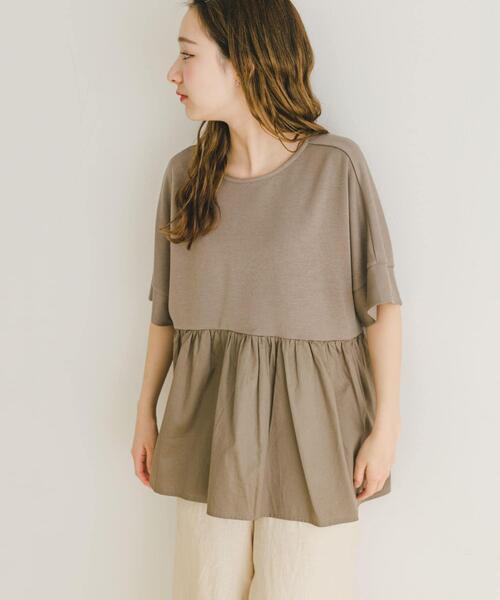 ITEMS URBANRESEARCH（アイテムズ アーバンリサーチ）の「ポンチドッキング半袖トップス（Tシャツ/カットソー・レディース・ブラック/オフホワイト/モカ/チャコールグレー/ブラウン系その他・FREE）」の5枚目の写真