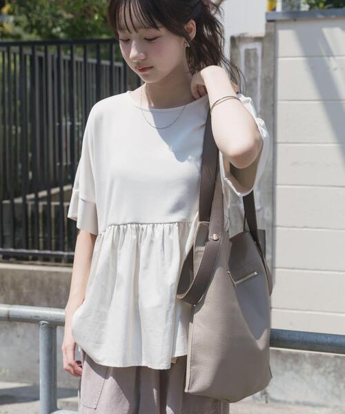 ITEMS URBANRESEARCH（アイテムズ アーバンリサーチ）の「ポンチドッキング半袖トップス（Tシャツ/カットソー・レディース・ブラック/オフホワイト/モカ/チャコールグレー/ブラウン系その他・FREE）」の11枚目の写真