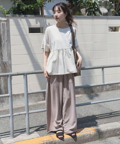 ITEMS URBANRESEARCH（アイテムズ アーバンリサーチ）の「ポンチドッキング半袖トップス（Tシャツ/カットソー・レディース・ブラック/オフホワイト/モカ/チャコールグレー/ブラウン系その他・FREE）」の13枚目の写真