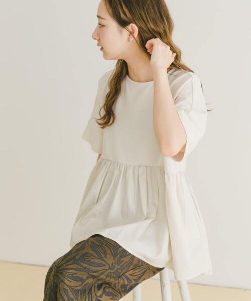 ITEMS URBANRESEARCH（アイテムズ アーバンリサーチ）の「ポンチドッキング半袖トップス（Tシャツ/カットソー・レディース・ブラック/オフホワイト/モカ/チャコールグレー/ブラウン系その他・FREE）」の17枚目の写真