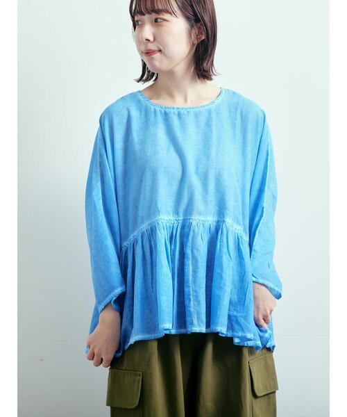 SM2（エスエムツー）の「インドボイルピグメント加工ギャザーブラウス（シャツ/ブラウス・レディース・ピンク/チャコールグレー/ブルー/オレンジ・F）」の22枚目の写真