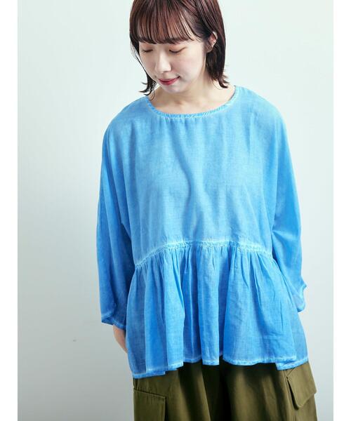 SM2（エスエムツー）の「インドボイルピグメント加工ギャザーブラウス（シャツ/ブラウス・レディース・ピンク/チャコールグレー/ブルー/オレンジ・F）」の21枚目の写真