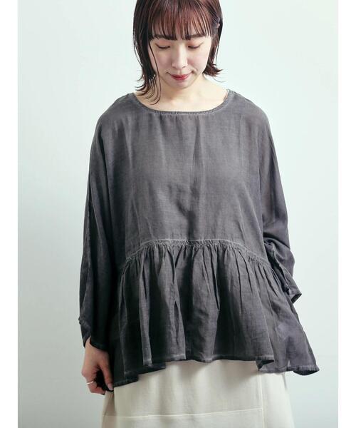 SM2（エスエムツー）の「インドボイルピグメント加工ギャザーブラウス（シャツ/ブラウス・レディース・ピンク/チャコールグレー/ブルー/オレンジ・F）」の18枚目の写真